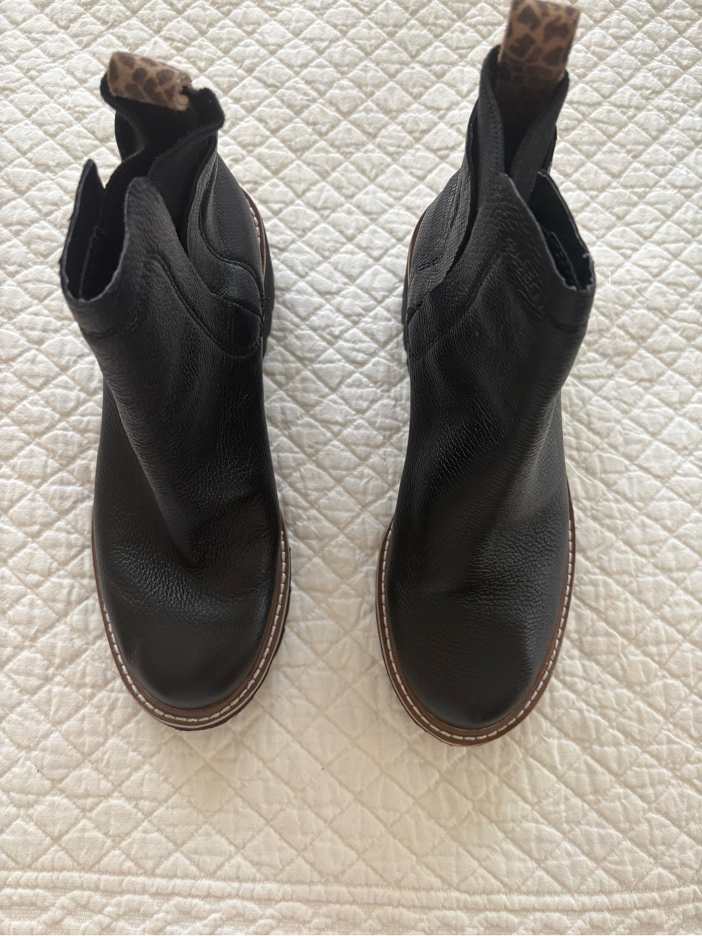 Women's New Dolce Vita Black Leather Booties Ankle Boots US Size 6.5